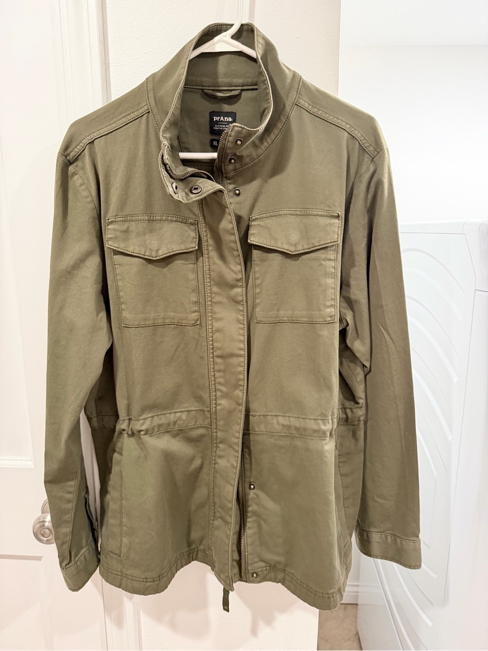Prana Olive Green Utility Jacket with Drawstring Waist - Women